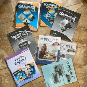 Abeka 7th grade Language, spelling and poetry lot